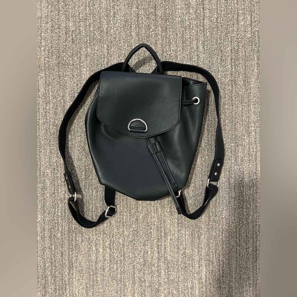 Urban Outfitters Small Black Leather Backpack